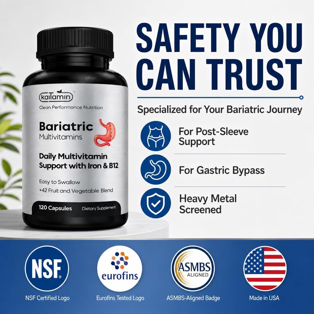 Kaitamin Multivitamínico Bariátrico con Hierro – 120 Cápsulas Líquidas (60 Días)