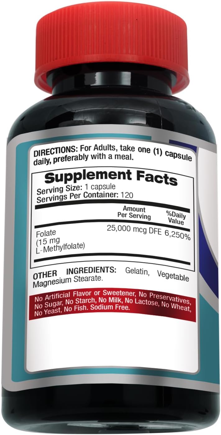 FITO MEDIC'S Lab Methylfolate Supplement, Folate Formula, 120 Capsules