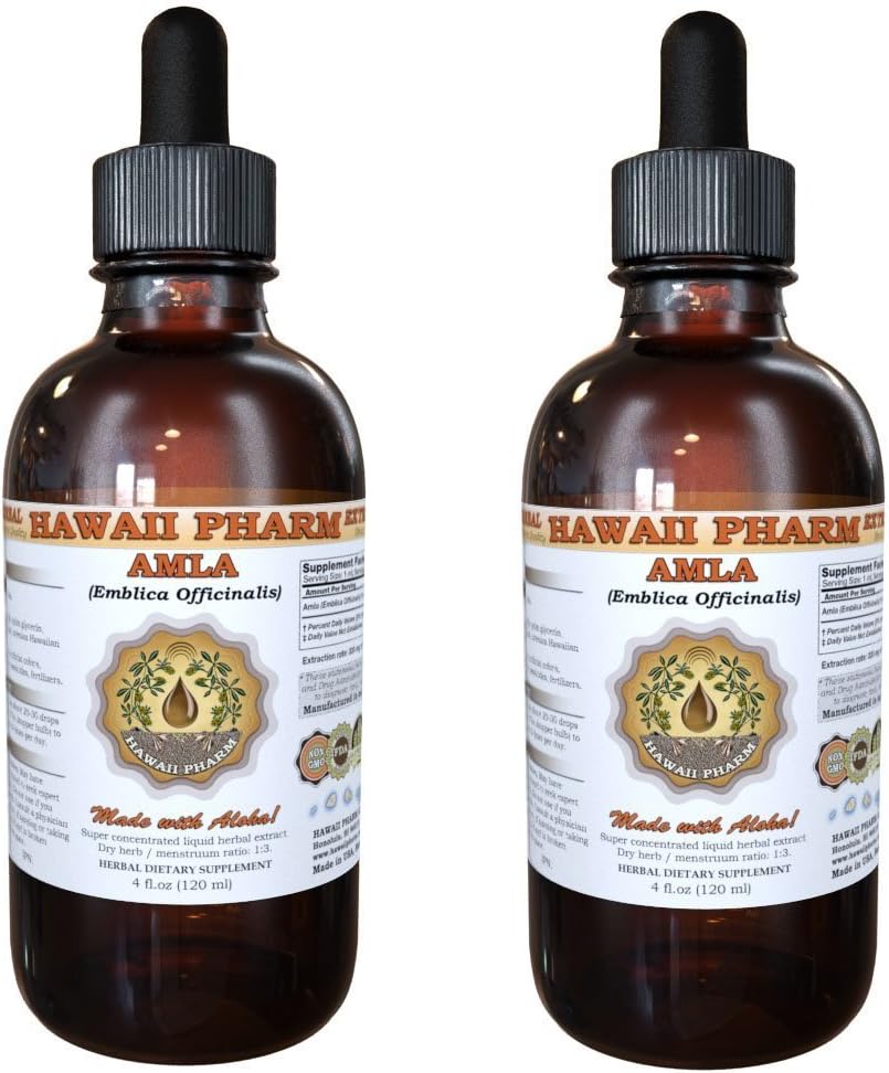Hawaii Pharm Extracto Líquido de Amla, Tintura de Amla (Emblica Officinalis) 2x4 oz