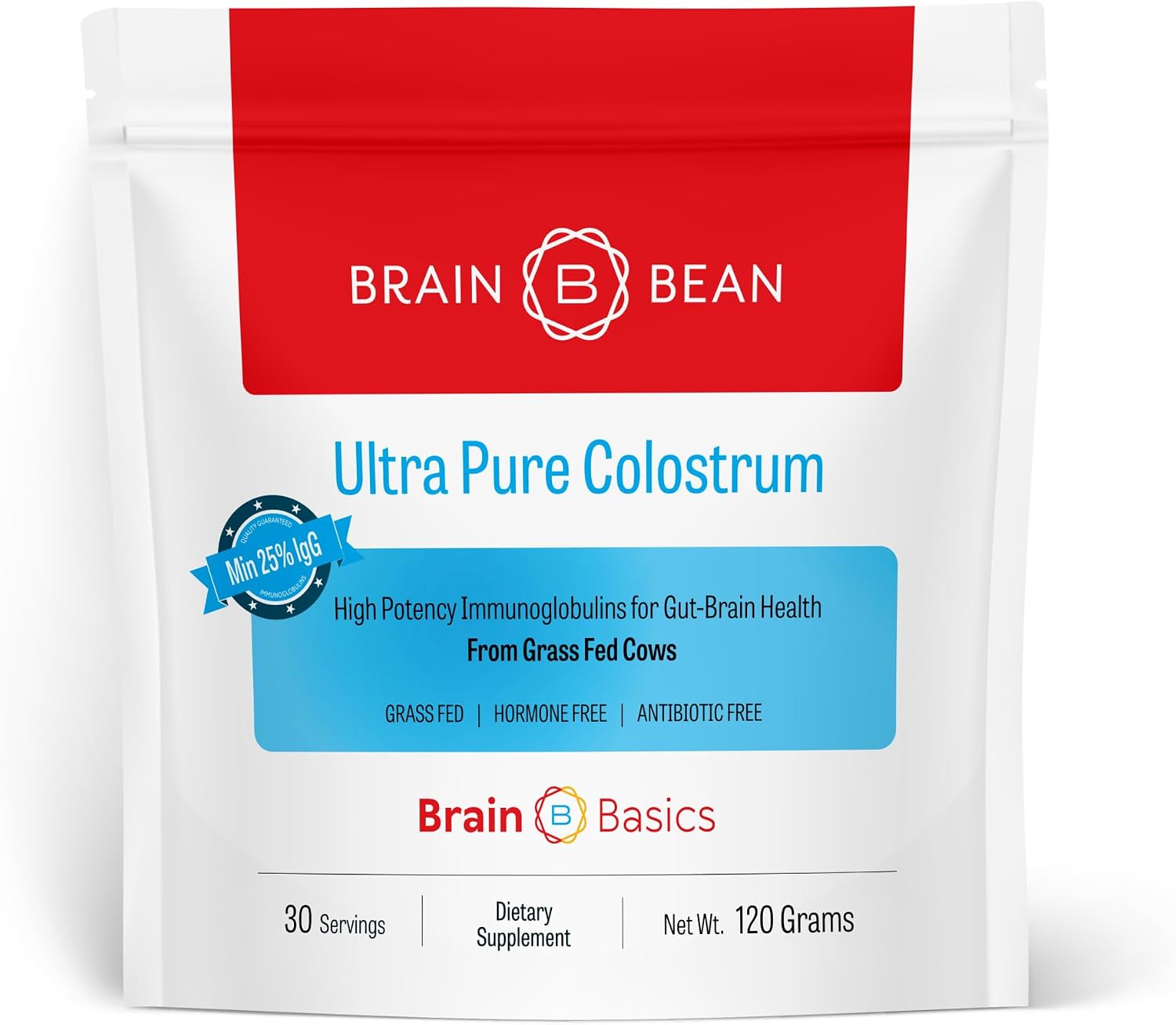 Brain Basics Colostro Ultra Puro, 4000mg por Dosis, 360g (90 Servicios)