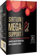 Actif Sirtuin Mega Support con 5 Factores Avanzados – Apoyo Antienvejecimiento, 100% Natural, No Transgénico, 60 Cápsulas