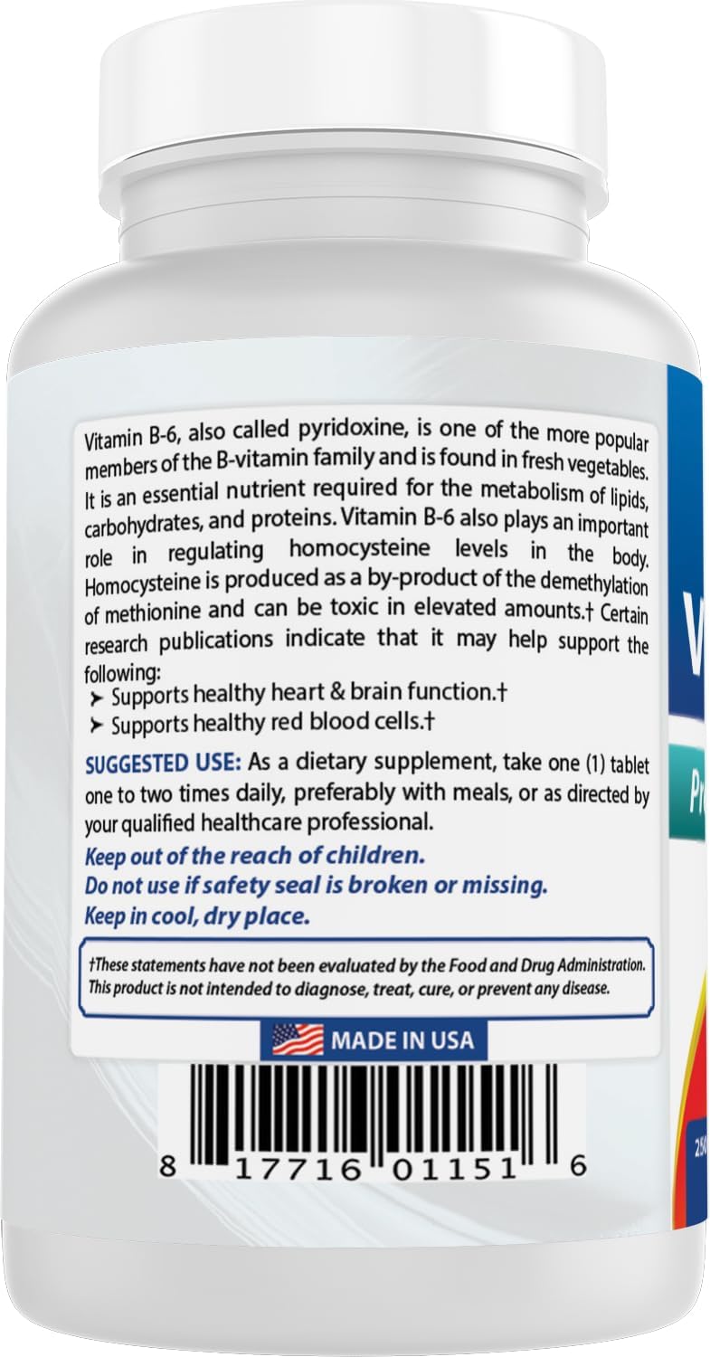 Best Naturals Vitamina B6 50 mg 250 Tabletas
