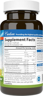 Carlson Labs Solar D Gems Vitamina D3 Natural 2000 UI – 120 Cápsulas Blandas