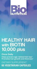 Bio Nutrition Healthy Hair Biotin Vegi-Caps, 60 Cápsulas