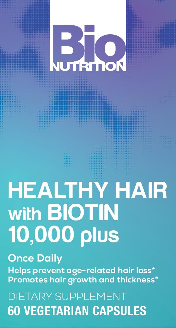 Bio Nutrition Healthy Hair Biotin Vegi-Caps, 60 Cápsulas