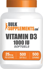 BulkSupplements Vitamina D3 1000 IU - 500 Cápsulas Blandas