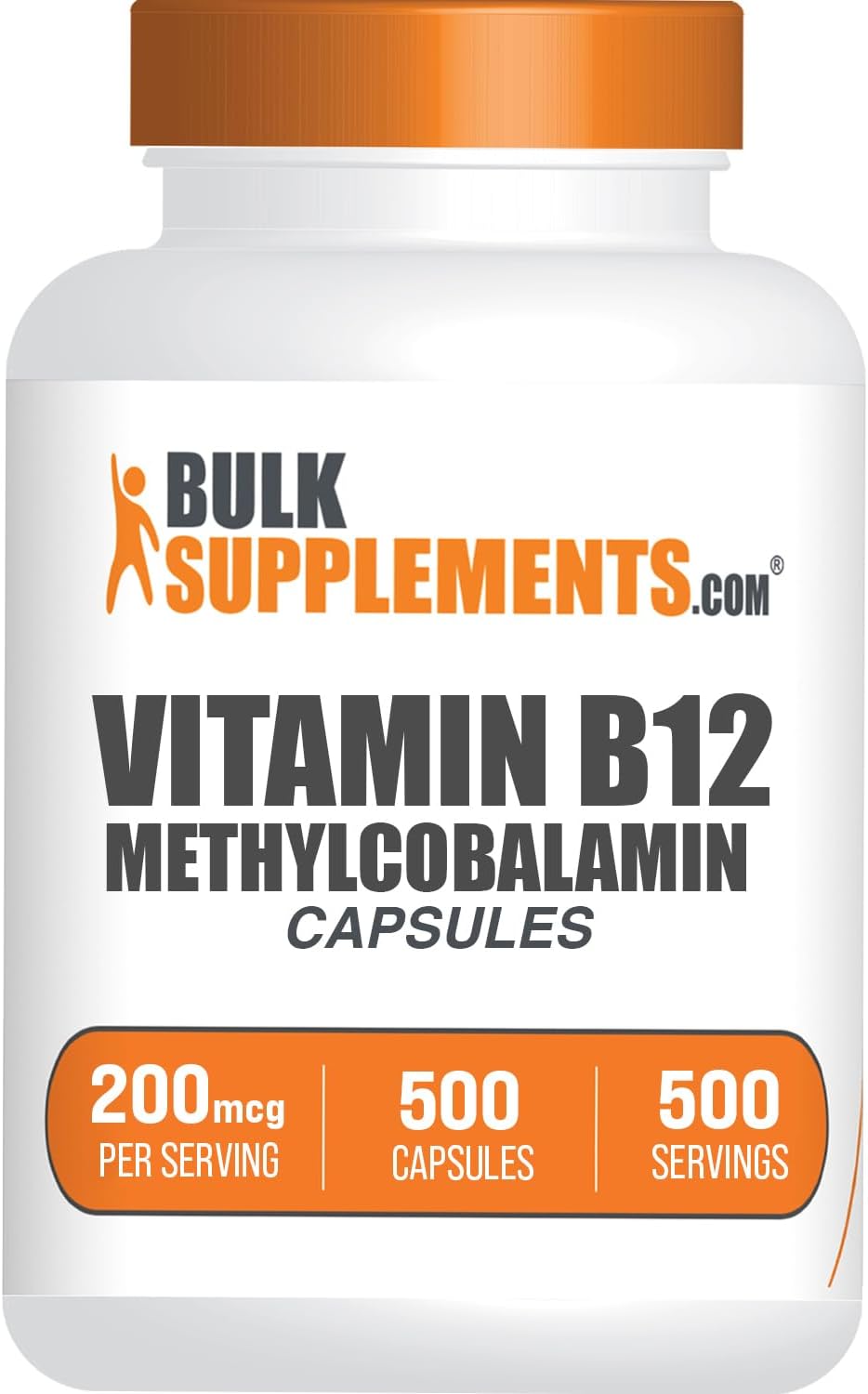 Vitamina B12 Metilcobalamina 200mcg - 500 Cápsulas - BulkSupplements
