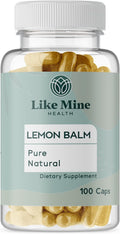 Like Mine Lemon Balm (100 Cápsulas), Puro y Natural, No-GMO, Sin Gluten, Suplemento Herbal para Mujeres