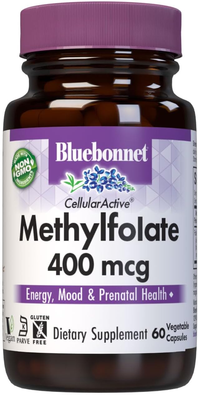 BlueBonnet Nutrition CellularActive Metilfolato 400 mcg con Quatrefolic® - 60 Cápsulas Vegetales