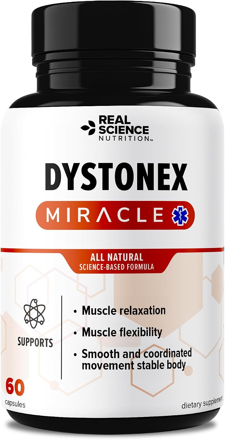 Real Science Dystonex - Complemento alimenticio con Vinitrox y GABA para el bienestar muscular y nervioso, 60 cápsulas