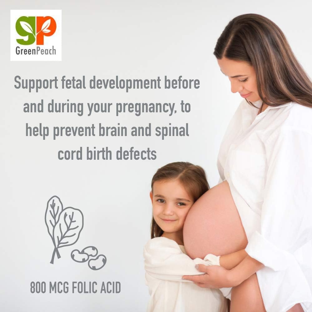 GreenPeach Vitaminas Prenatales Líquidas Orgánicas con Hierro y Folato - 32 Dosis