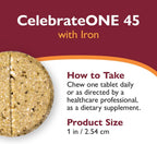 CelebrateONE 45 Multivitamínico Bariátrico con Hierro - Masticable Sabor Tropical - 30 Comprimidos