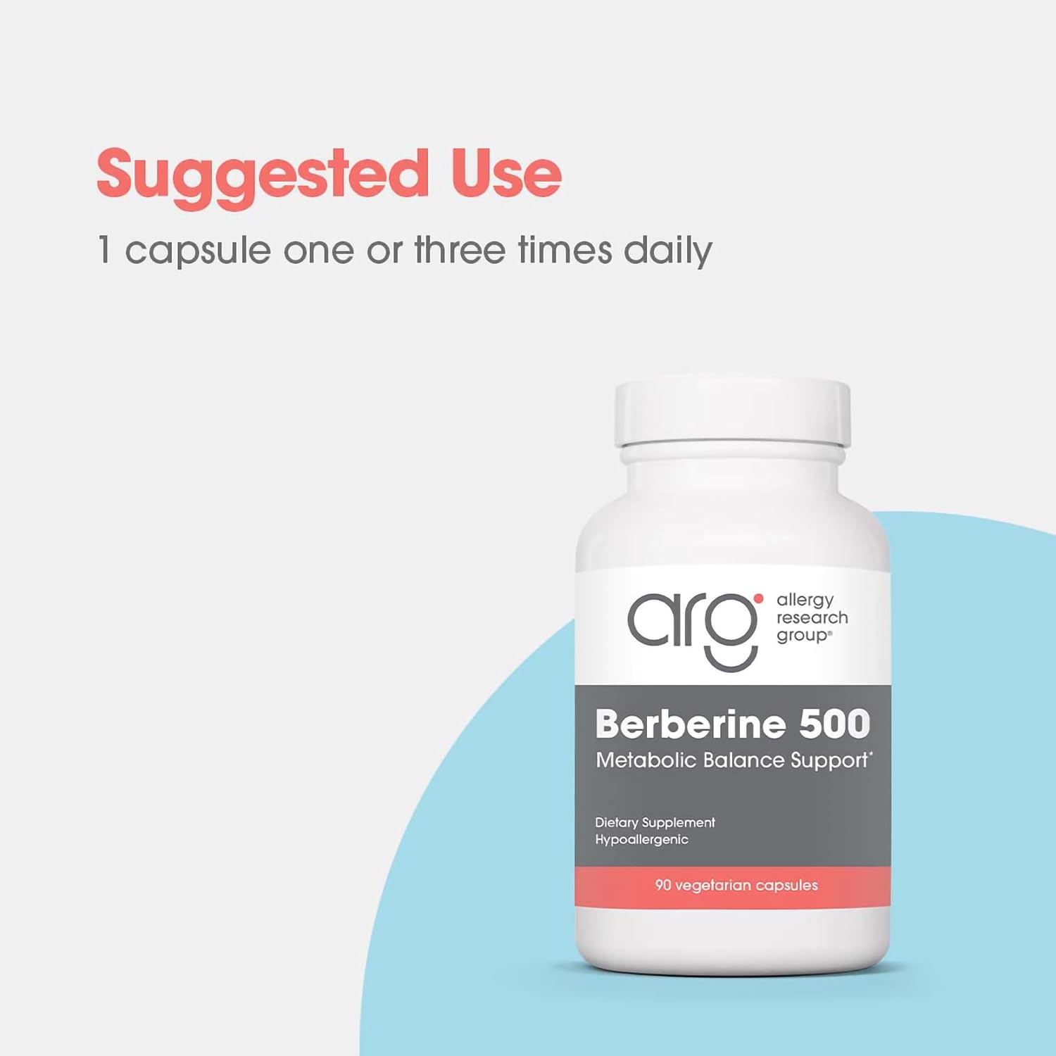 ARG Berberine 500 - 500 mg Berberina HCl - Apoyo Metabólico - 90 Cápsulas