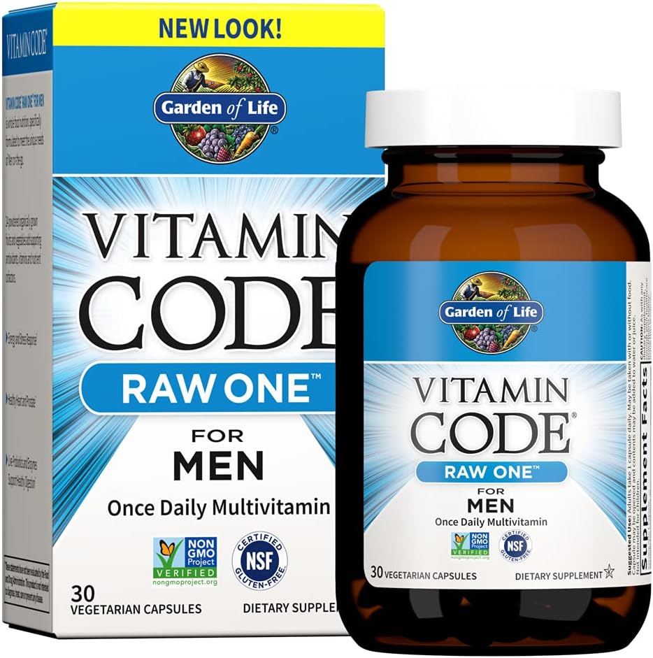Garden of Life Vitamin Code RAW ONE Multivitamínico Diario para Hombres con Alimentos Integrales y Probióticos, 75 Cápsulas