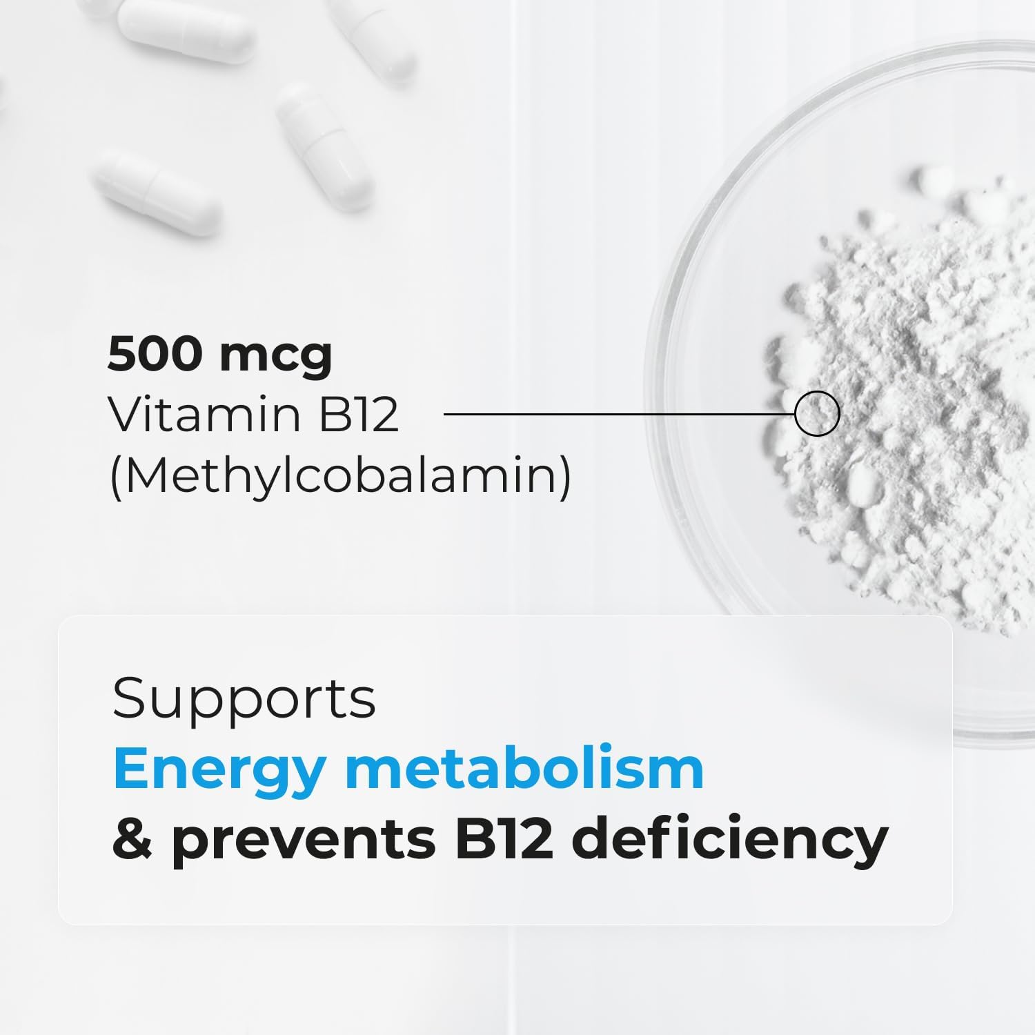 Biogenique Vitamina B12 Metilcobalamina 500 mcg - 90 Cápsulas