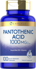Carlyle Ácido Pantoténico Vitamina B5, 1000 mg, 100 Cápsulas - Sin OGM, Sin Gluten