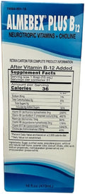 Almebex Plus B12, Vitaminas Neurotrópicas + Colina, 473 ml