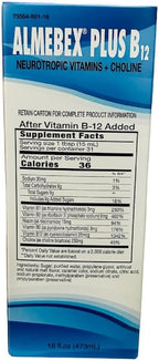Almebex Plus B12, Vitaminas Neurotrópicas + Colina, 473 ml
