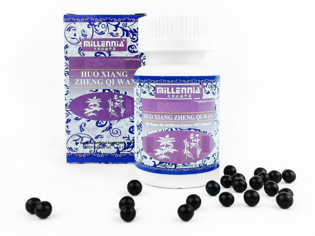 MILLENNIA Huo Xiang Zheng Qi Wan – 12 Botellas (200 Comprimidos/Botella)