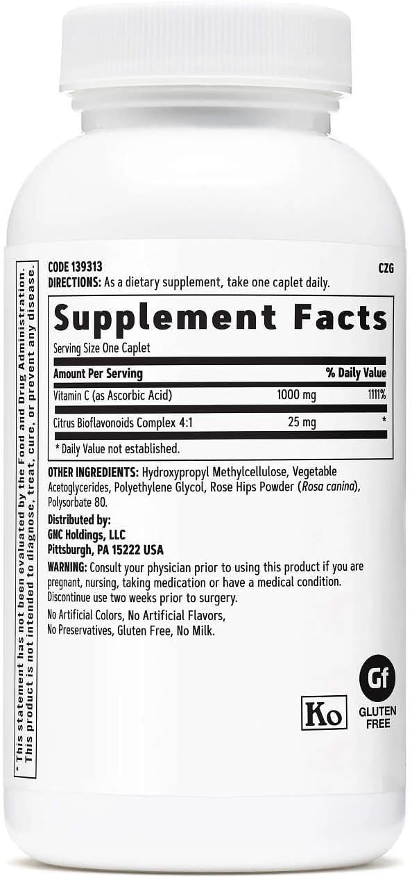 GNC Vitamina C 1000 mg, 90 Comprimidos, Apoya la Inmunidad