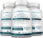 Approved Science Methylated B Complex – Complejo B Bioactivo Metilado con Folato (5-MTHF), Vitamina B12 Metilada, P5P, Colina y Betaína – 60 Cápsulas – Pack de 6