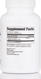 PureFormulas Ashwagandha 500 mg, 120 Cápsulas - Suplemento Adaptógeno