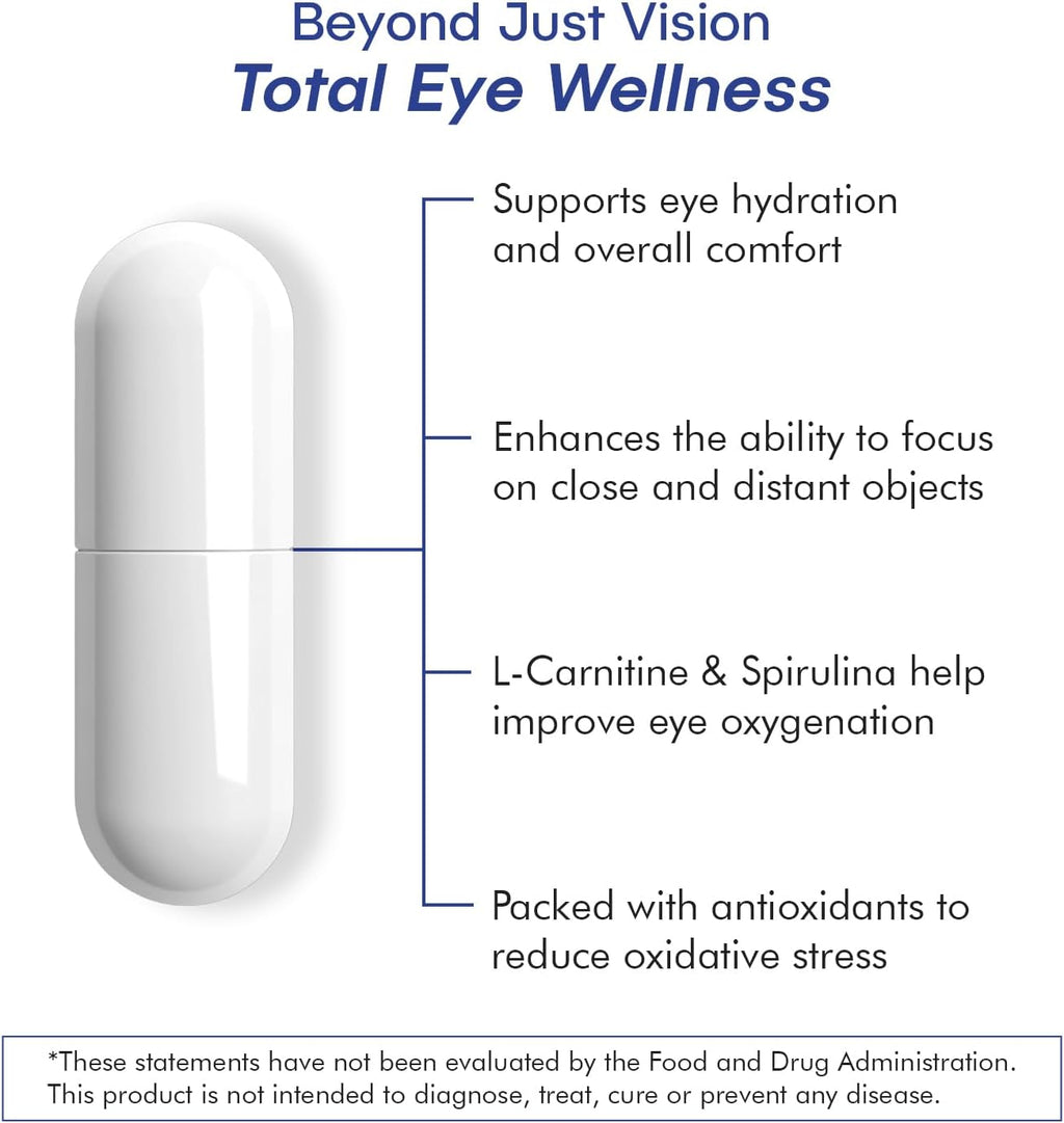 VisiUltra Suplemento para la salud ocular – 14 nutrientes esenciales para visión clara, protección contra luz azul y bienestar ocular. 60 cápsulas.