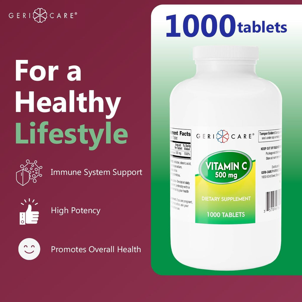 GeriCare Vitamina C 500 mg - 1000 Comprimidos