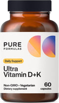 PureFormulas Vitamina D3 + K2 5000 UI - 60 Cápsulas Vegetales