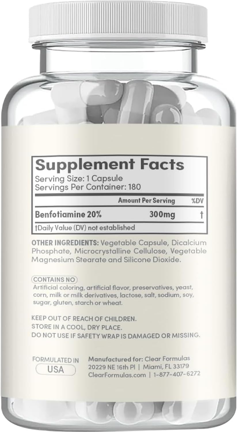 Clear Formulas Benfotiamina 300mg - Alta Absorción
