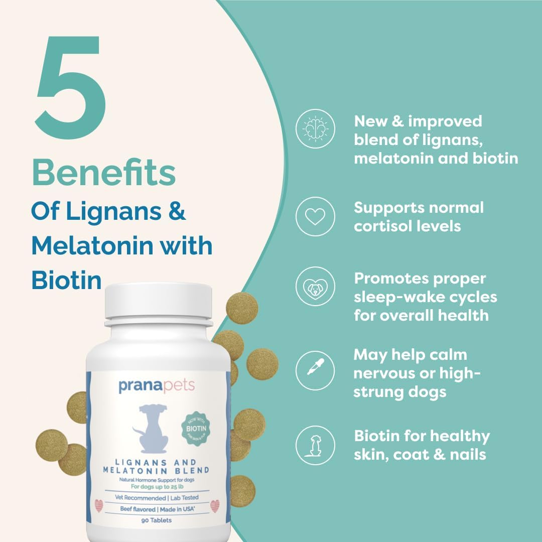 Lignans & Melatonin with Biotin Blend – Suplemento para Perros de más de 25 lb (11 kg)