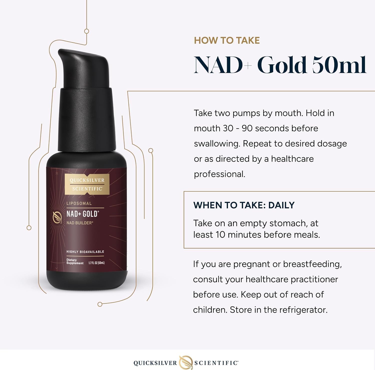 Quicksilver Scientific NAD+ Gold+ 50 ml