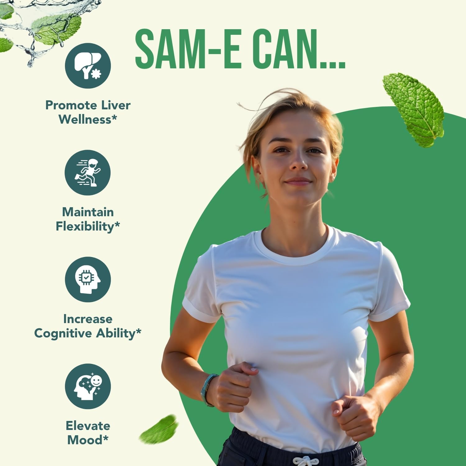 Healthy Way SAM-e 500 mg - S-Adenosil-L-Metionina - 90 Cápsulas