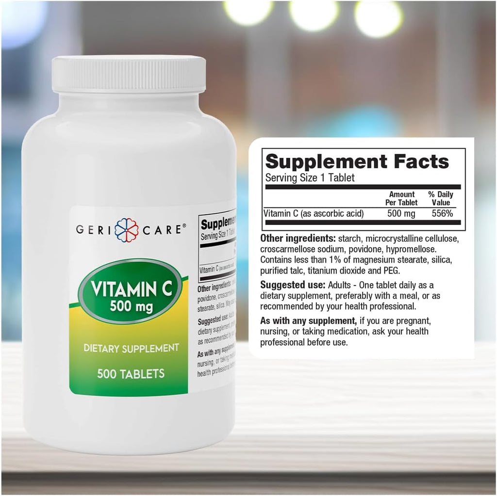 GeriCare Vitamina C 500 mg, 500 Comprimidos