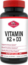 Olympian Labs Vitamina K2 + D3, 60 Cápsulas Veganas