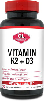 Olympian Labs Vitamina K2 + D3, 60 Cápsulas Veganas