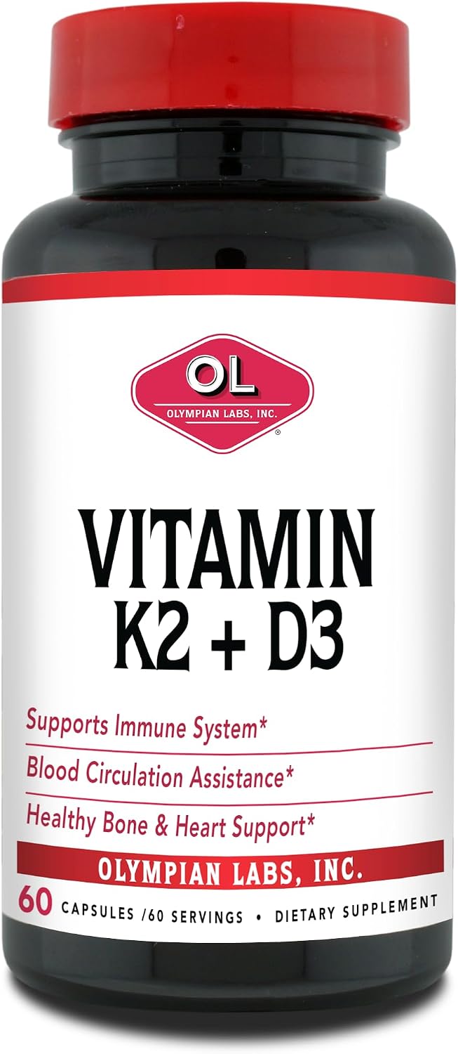 Olympian Labs Vitamina K2 + D3, 60 Cápsulas Veganas