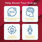 CALMOUR Vitamina B12 en Tiras 1500 mcg - Metilcobalamina - 10 unidades - Sabor Menta - Vegano y Sin Gluten