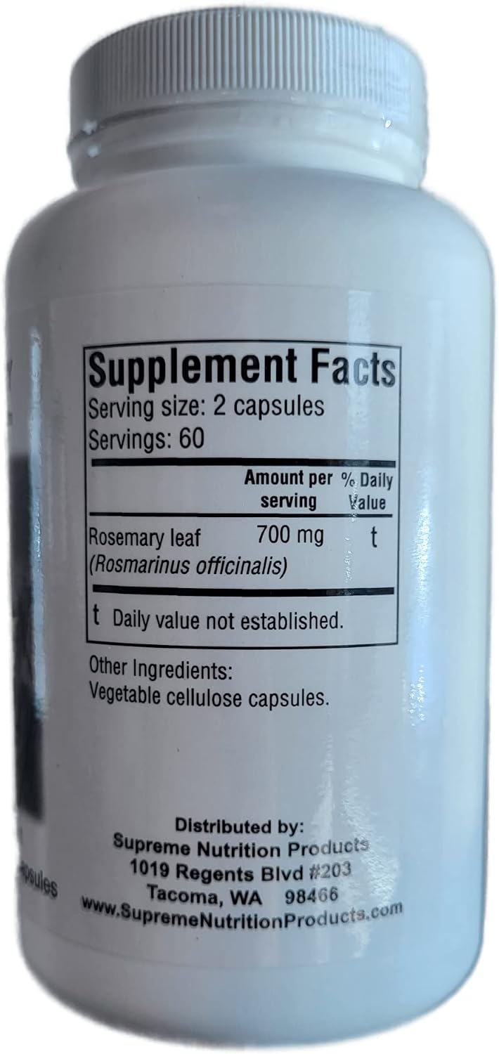 Supreme Nutrition Rosemary Supreme - 120 Cápsulas Vegetarianas de Romero Puro