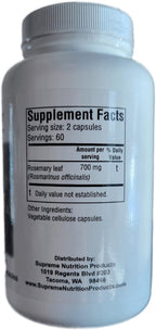 Supreme Nutrition Rosemary Supreme - 120 Cápsulas Vegetarianas de Romero Puro