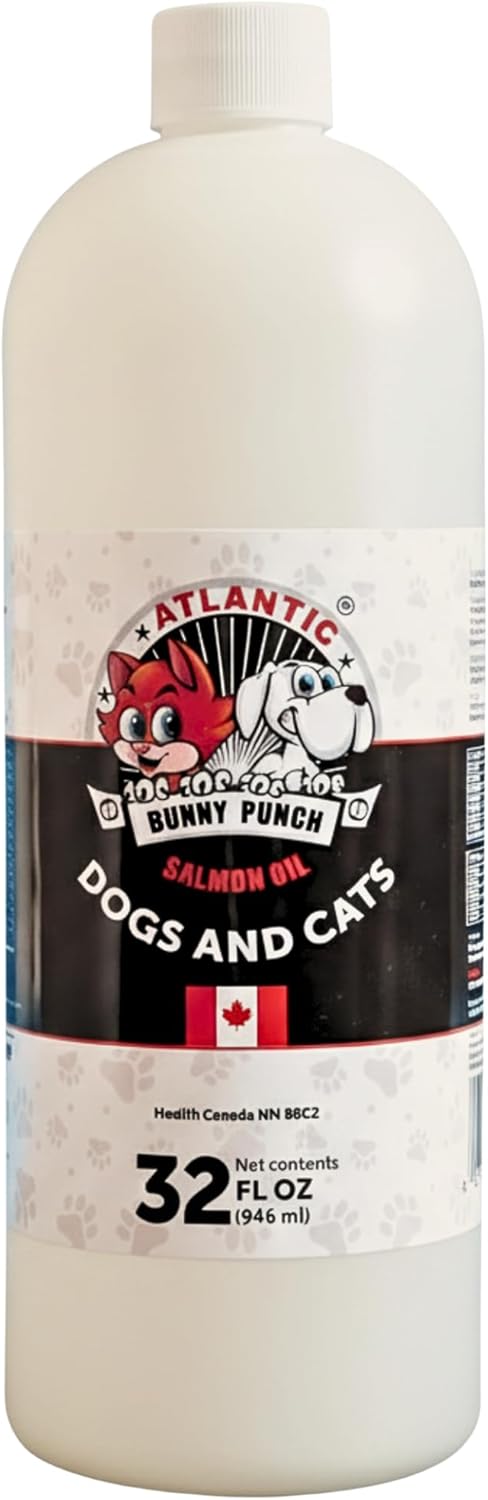 Bunny Punch Aceite Puro de Salmón Atlántico para Perros y Gatos - Complemento Líquido - 946 ml