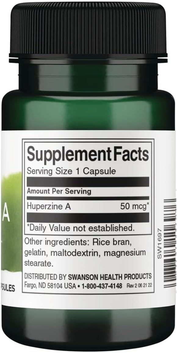Swanson Maximum-Strength Huperzina A 200 mcg 30 Cápsulas (Paquete de 2)