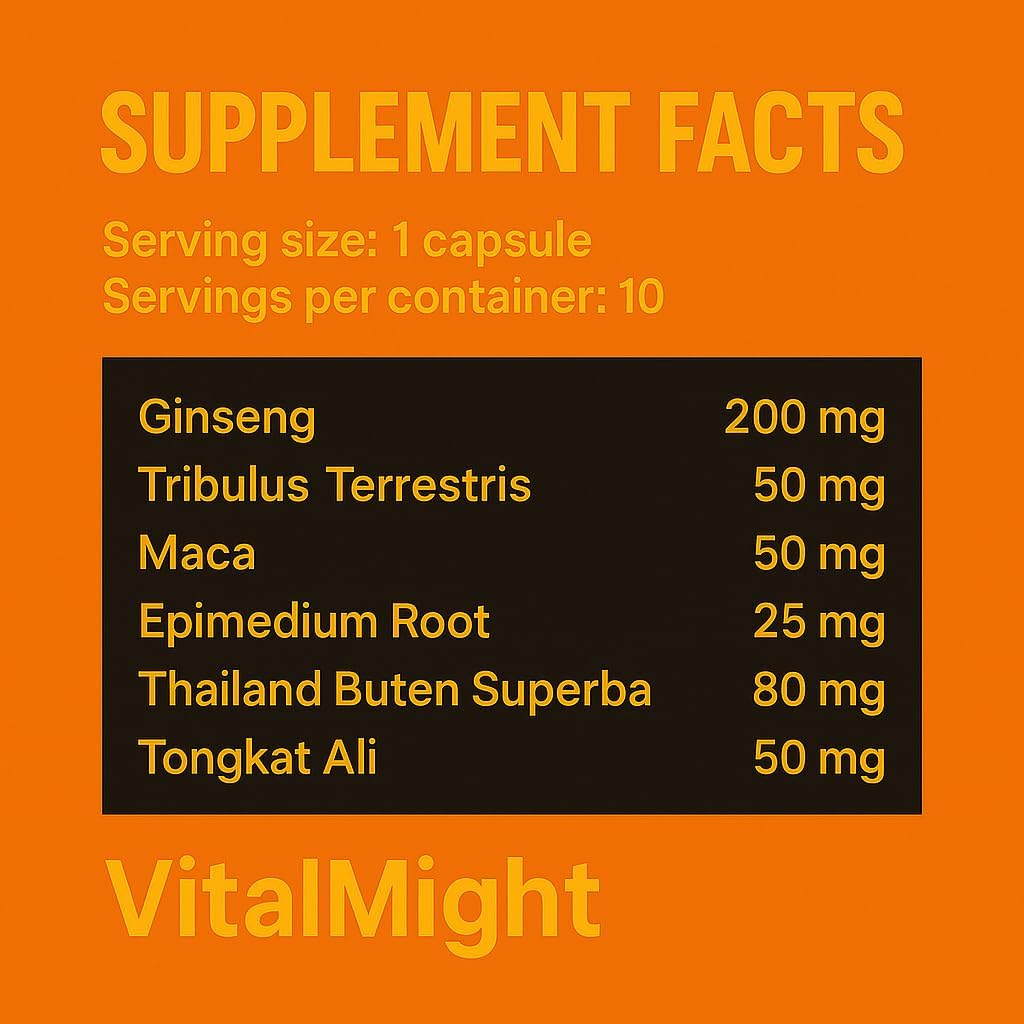 Vital Might Sports Nutrition para Mejor Rendimiento, Energía y Resistencia, 10 Cápsulas