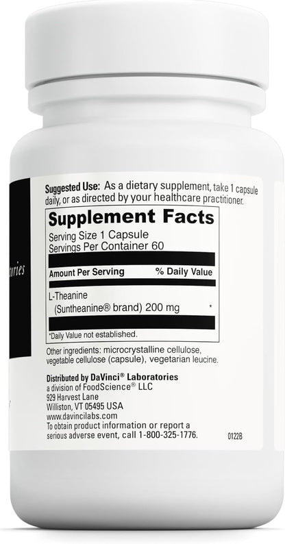 DAVINCI Labs L-Teanina - 200 mg por Servicio - 60 Cápsulas Vegetarianas – Image 2