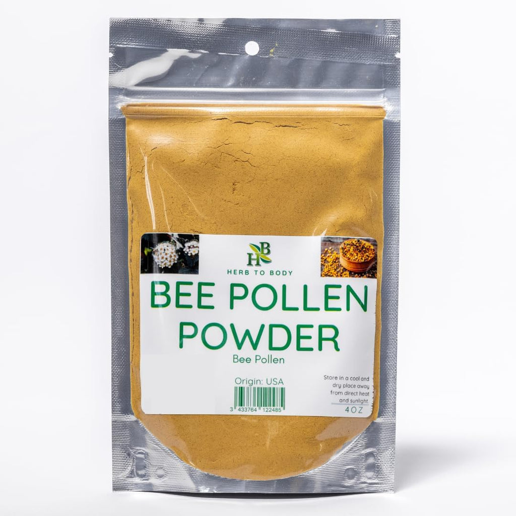 Herb To Body Polen de Abeja en Polvo – 113g (4oz), Superalimento Natural Antioxidante