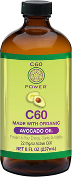 C60 Power con Aceite de Aguacate Orgánico - Fullerenos de Carbono 99,99% Puros - 236 ml
