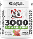 VMI Sports L-Carnitine 3000 en Polvo | 3000 mg de L-Carnitina | Sabor Cherry Lime | 30 Servicios