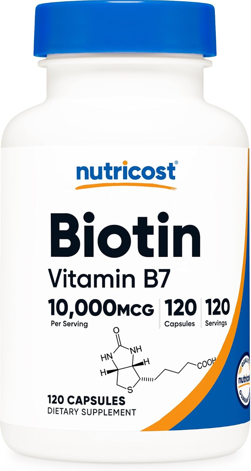 Nutricost Biotin 10,000 mcg - 240 Capsules (3 Bottles) - Non-GMO, Gluten-Free