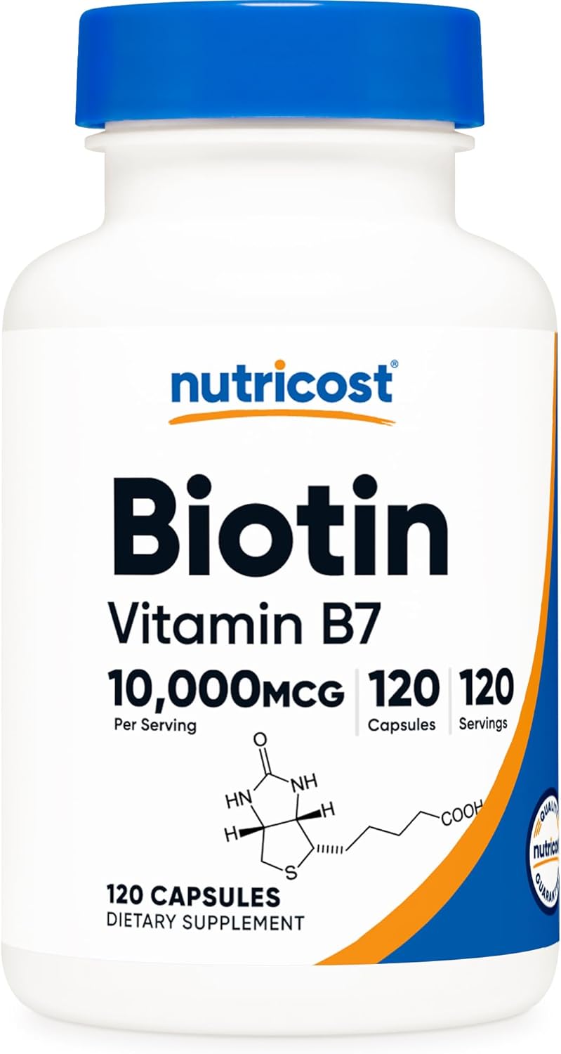 Nutricost Biotin (Vitamin B7) 10,000 mcg, 240 Capsules - Vegan, Gluten-Free Supplement