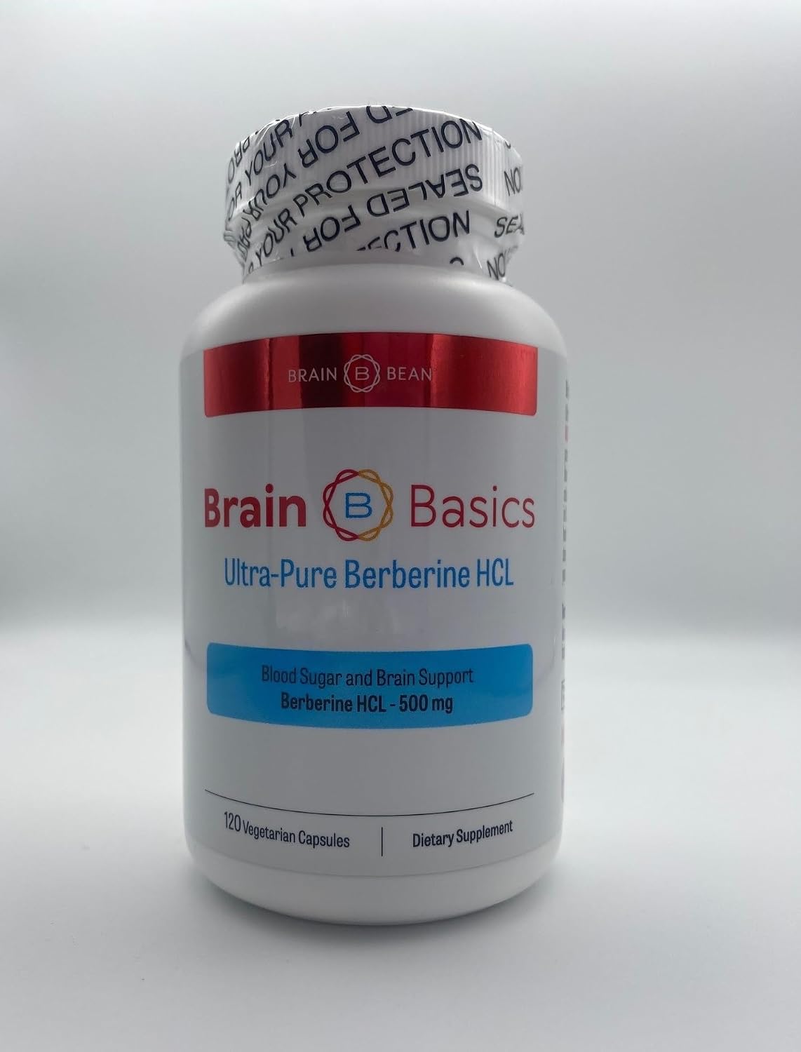 Brain Bean Ultra Pure Berberine HCL Supplement - 500mg, 120 Vegan Capsules